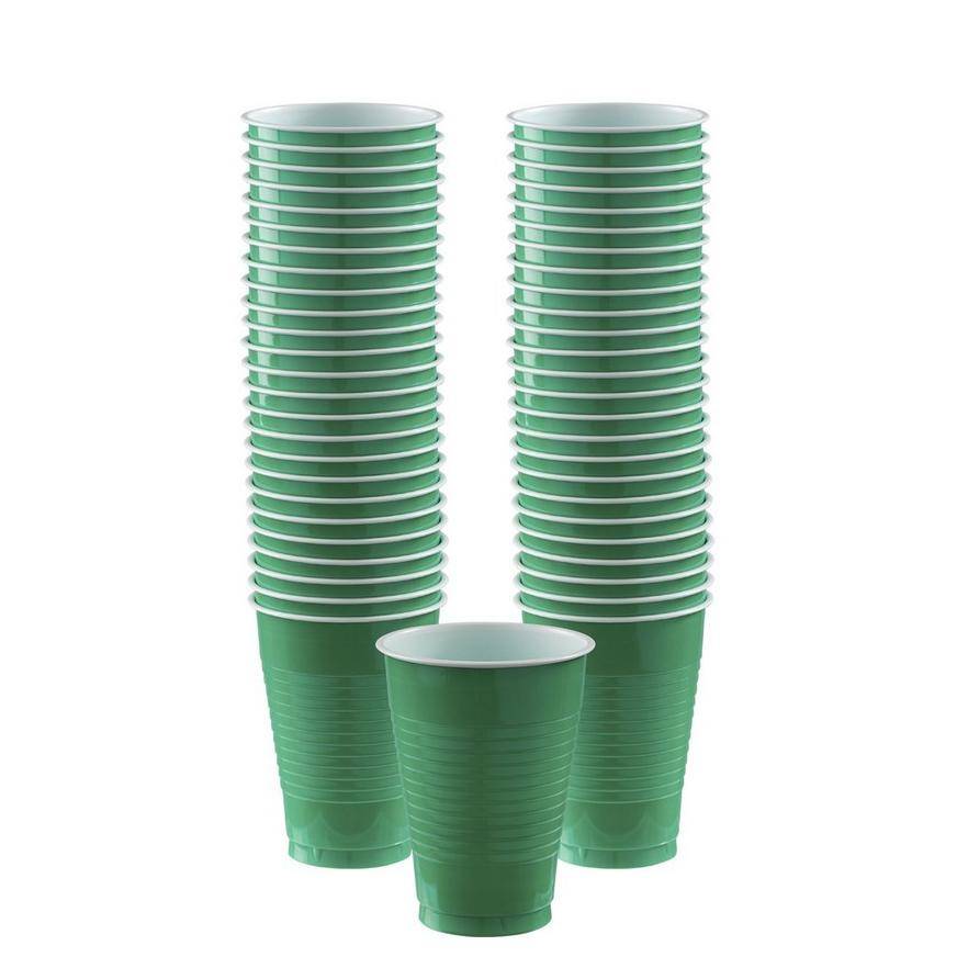 Party City Plastic Cups (festive green)