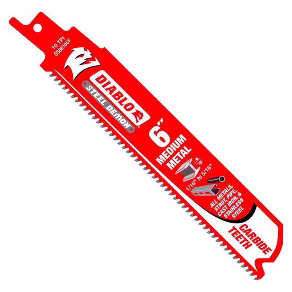 Diablo Steel Demon 6 In. Carbide Tipped Medium Metal Reciprocating Saw Blade 10 Tpi 1 Pk