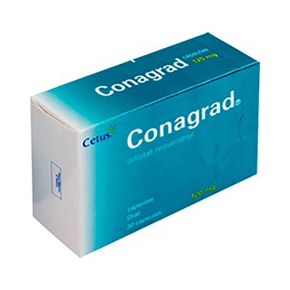 Cetus conagrad orlistat resveratrol cápsulas 120 mg (30 piezas)