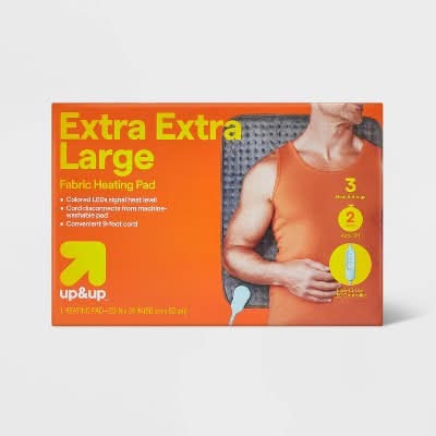 up&up Fabric Heating Pad For Muscle Relief, XXL, Grey