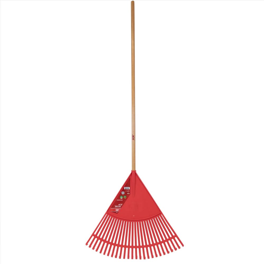 ACE 65 In. 26 Tine Poly Leaf Rake Wood Handle