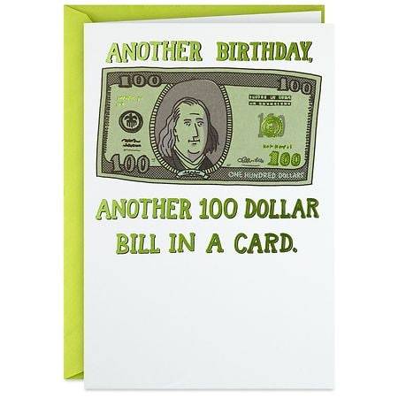 Shoebox Funny Birthday Card (Another Birthday, Another $100 Bill) E77 - 1.0 ea