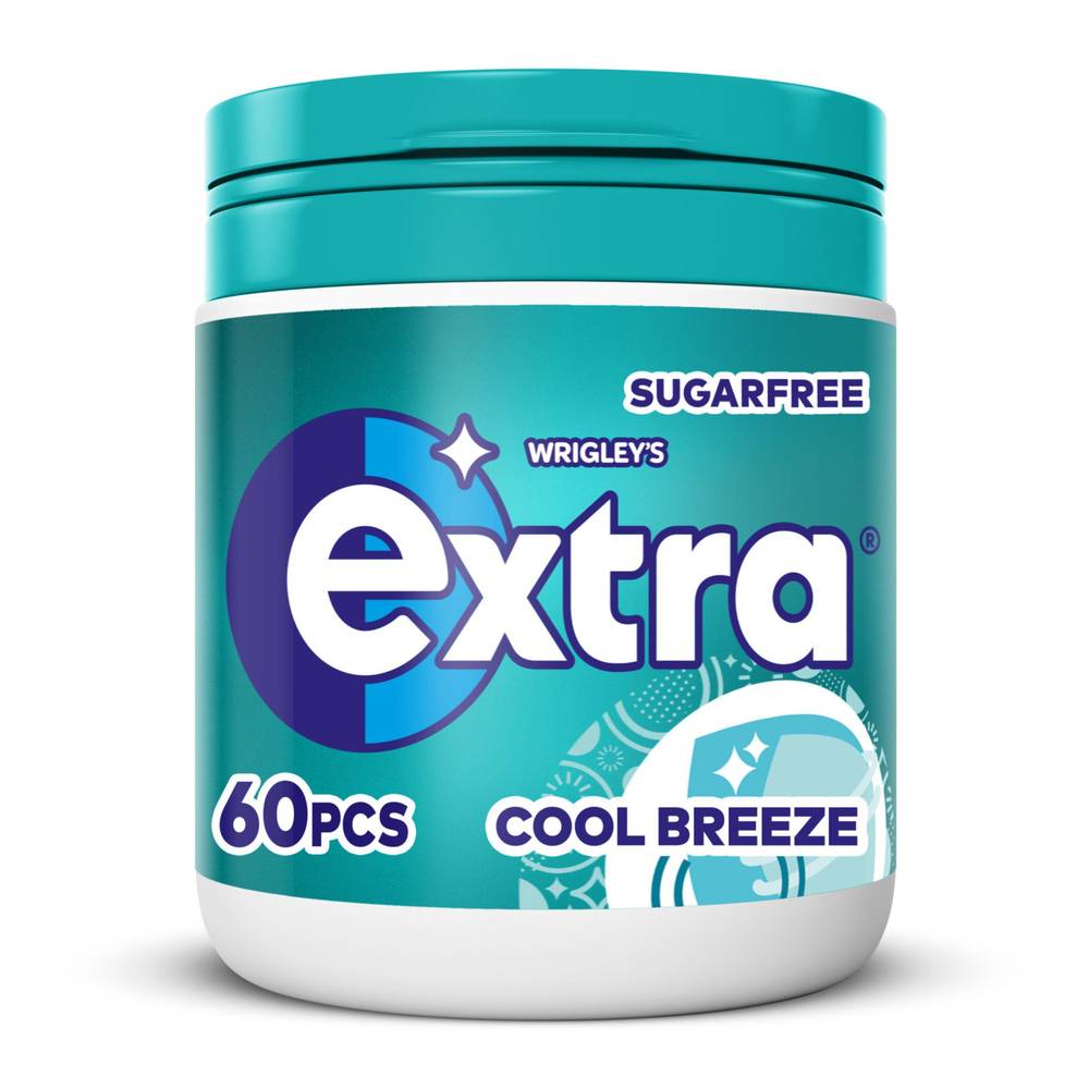 Extra Cool Breeze Chewing Gum Sugar Free Bottle 60pcs
