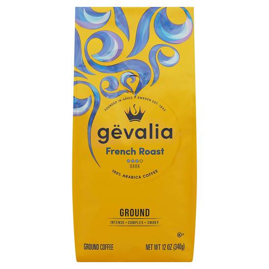 Gevalia French Roast Ground Coffee, Caffeinated (12 oz bag)