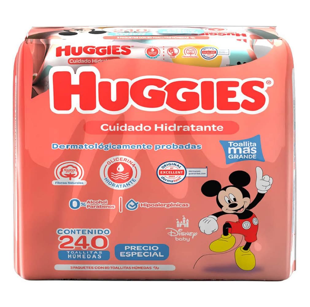 Huggies · Toallitas húmedas cuidado hidratante disney (3 x 80 un)