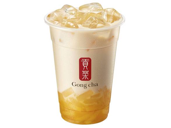 (NEW) Peach Green Milk Tea w. Coconut Jelly