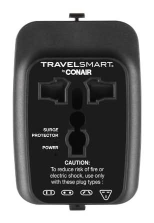Conair Travel Smart All in One Adapter With Usb a & C Ports, Black