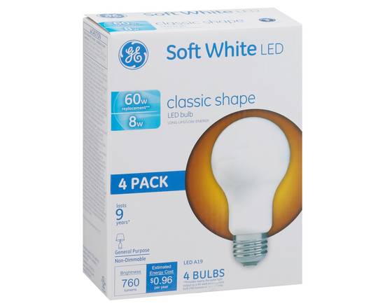 GE · Soft White 60W LED Bulbs (4 bulbs)