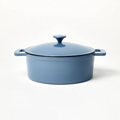 Figmint Enameled Cast Iron Dutch Oven 5.5 Qt, Blue