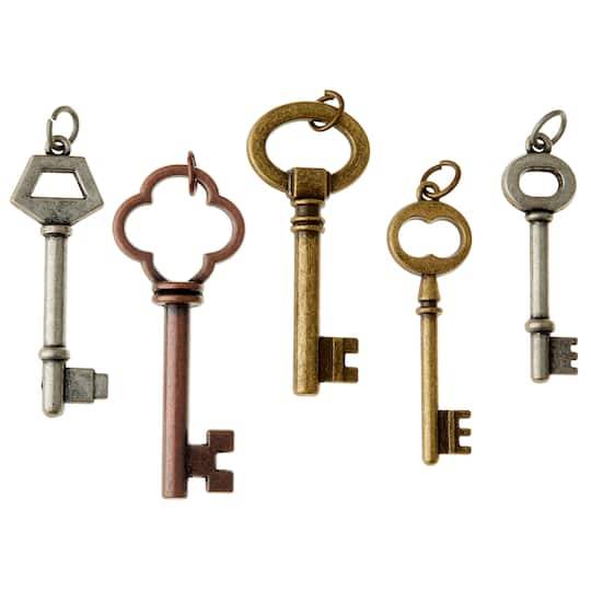 Found Objects Multicolor Key Charms By Bead Landing