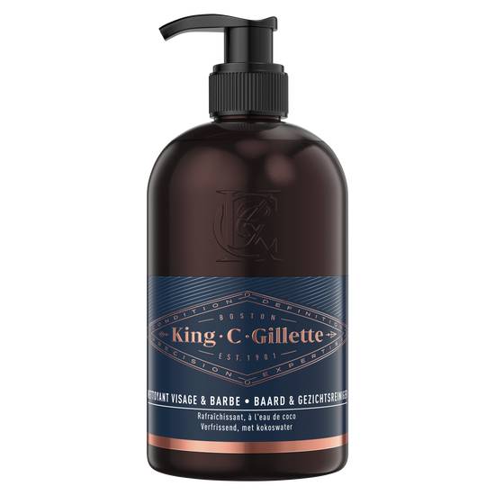 Gillette - King c nettoyant visage et barbe pour homme (350 ml)