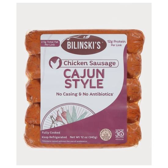 Bilinski's Cajun Style Chicken With Peppers Sausage (12 oz)
