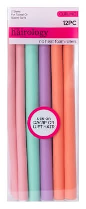 Colored No Heat Foam Rollers 12-Pack