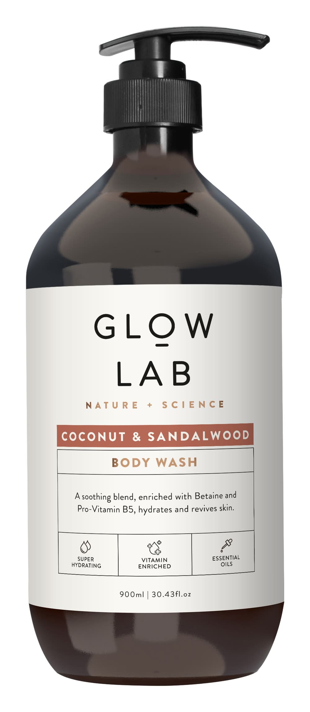 Glow Lab Nature Plus Science Body Wash, Coconut-Sandalwood (900mL)
