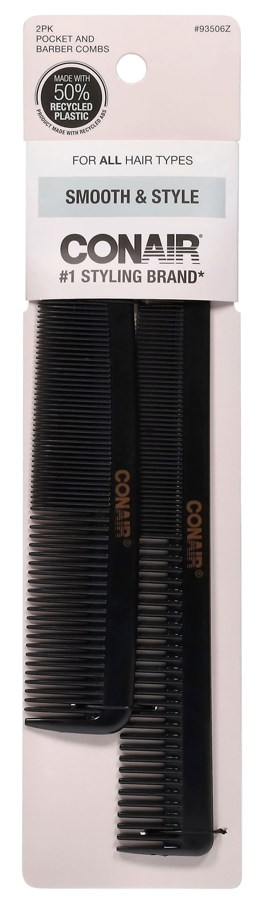 Conair Smooth & Style Compact & Durable Combs (0.8 oz, 2 ct)
