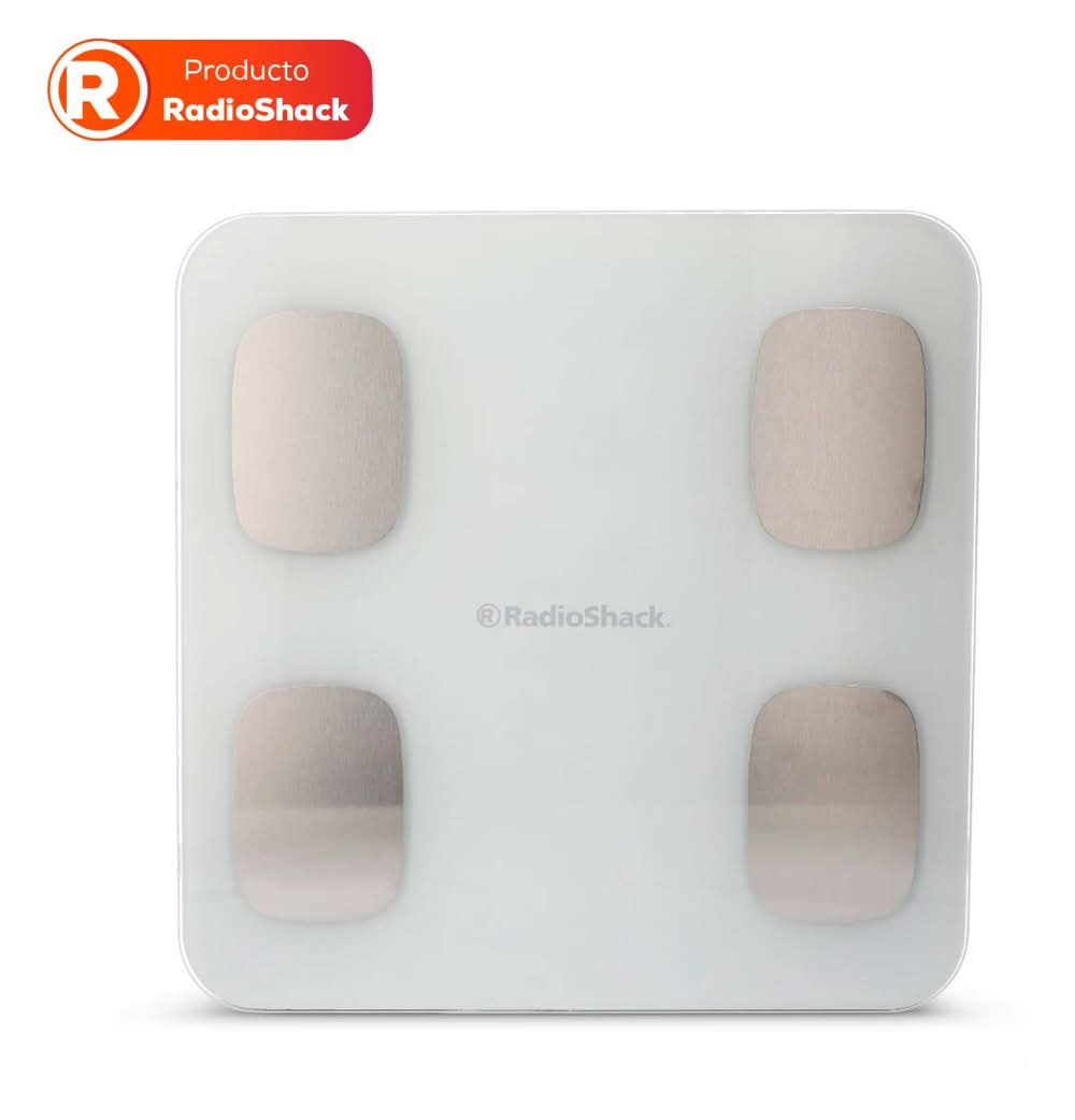 RadioShack · Báscula inteligente con bluetooth 100168599, blanco