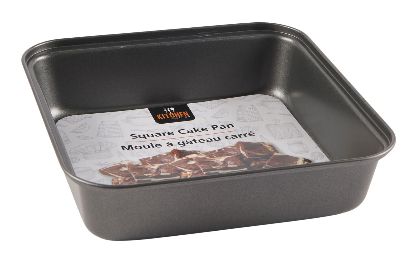 Kitchen Creation Square Cake Pan, Black