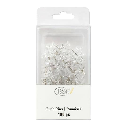 Clear Pushpins By B2C, 100Ct.