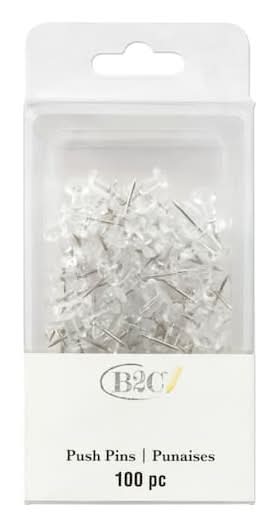 B2C Clear Pushpins (100 ct)
