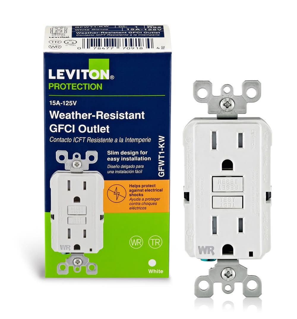 Leviton Smartlockpro 15 Amps 125 V Duplex White Gfci Outlet 5-15R 1 Pk