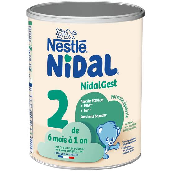 Nestlé - Nidal nidalgest 2 Lait de suite 2ème âge dès 6 mois