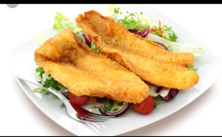 Fish Over Salad with can soda or water