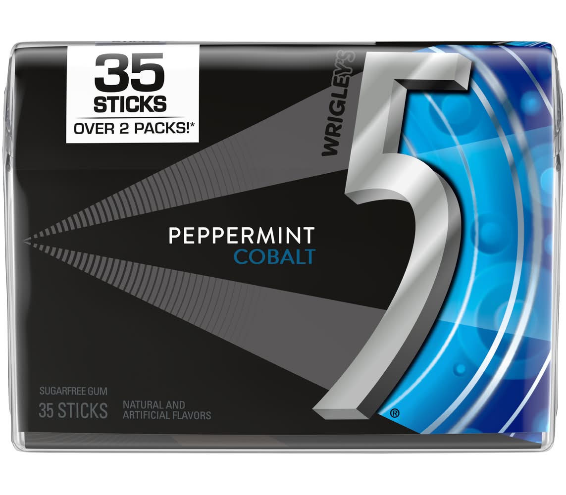 5 Gum Cobalt Sugar Free Gum Sticks, Peppermint (3 lbs, 35 ct)