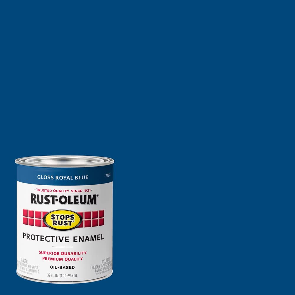 Rust-Oleum Stops Rust Indoor And Outdoor Gloss Royal Blue Oil-Based Protective Paint 1 Qt