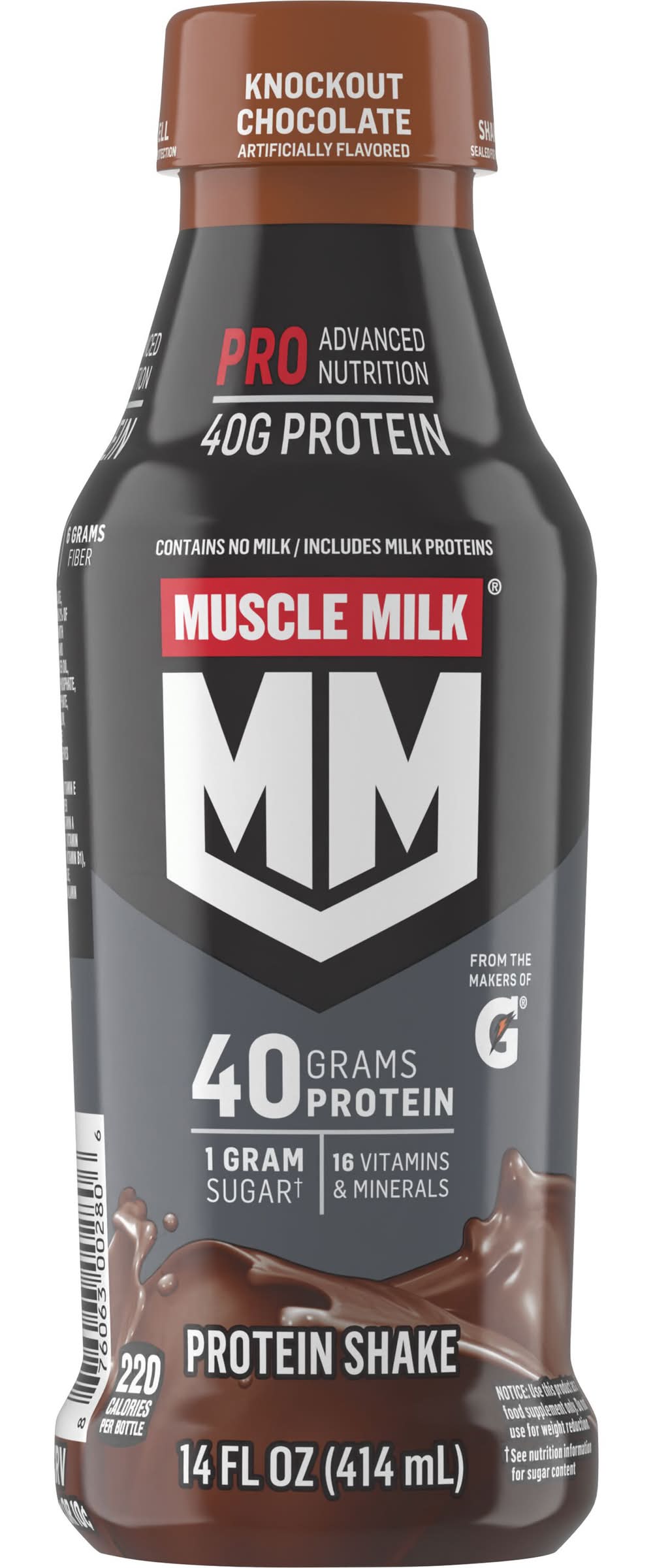 Muscle Milk Pro Series Non Dairy Protein Shake, Knockout Chocolate (14 fl oz)