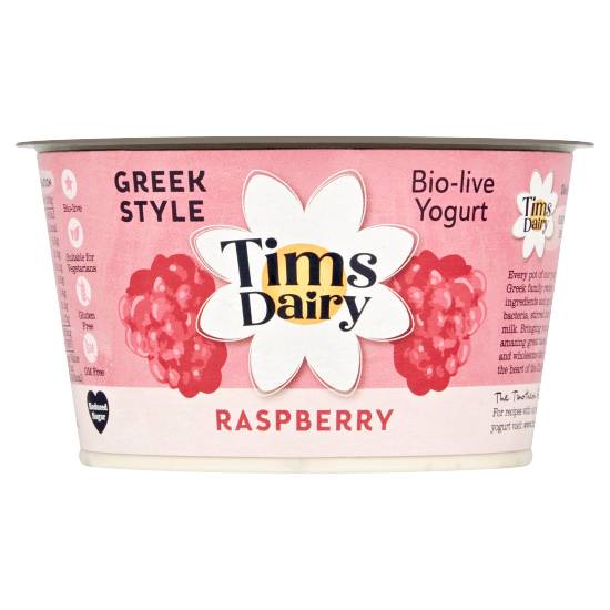 Tims Dairy Bio-Live Greek Style Yogurt Raspberry