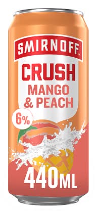 Smirnoff Mango & Peach, Crush Ready To Drink Premix Vodka Cocktail (0.44L)