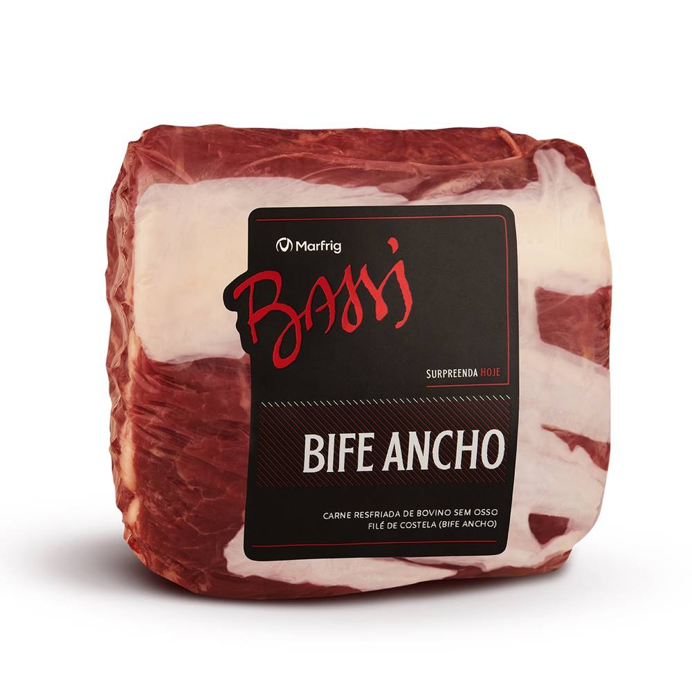 Bassi bife ancho bovino a vácuo (embalagem: 1,5 kg aprox)