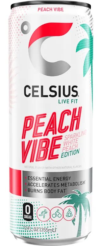 Celsius Live Fit Sparkling Peach Vibe White Peach