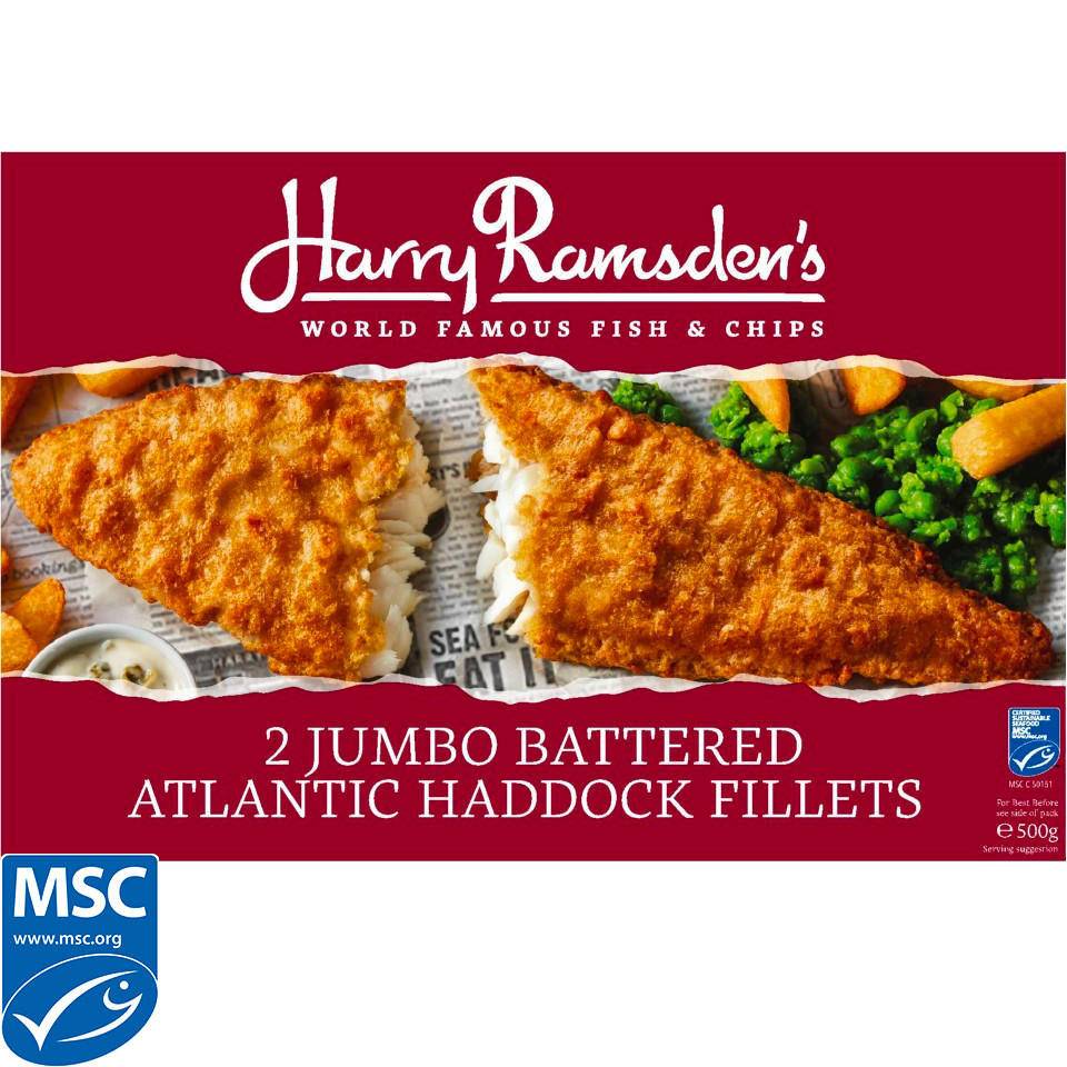 Harry Ramsden’s 2 Jumbo Battered Atlantic Haddock Fillets