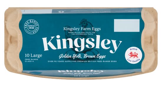 Kingsley L, Brown, Golden Yolk Eggs (10 pack)