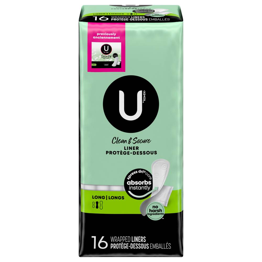 U By Kotex Lightdays Long Daily Liners (16 ct)