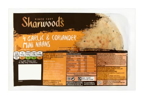 Sharwood's Garlic & Coriander Mini Naan Breads (4 pack)