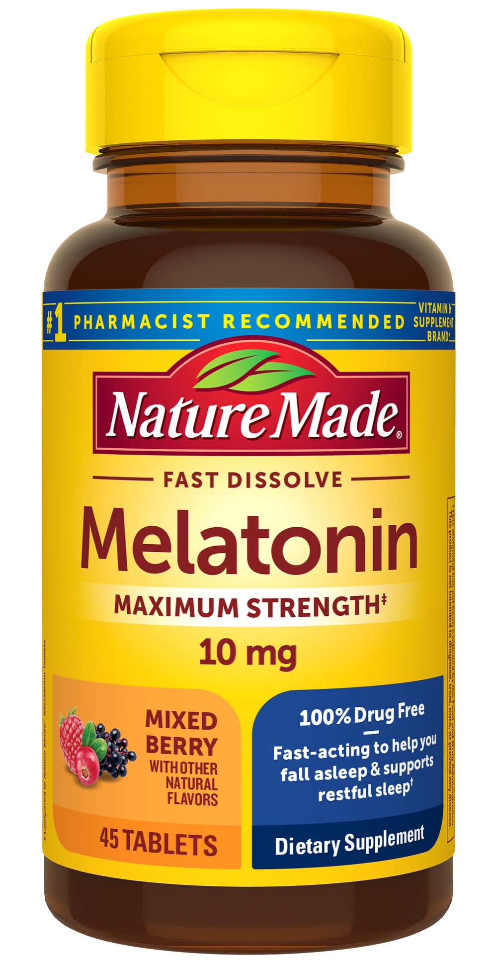 Nature Made Fast Dissolve Mixed Berry Melatonin Sleep Aid Tablets (1.8 oz)