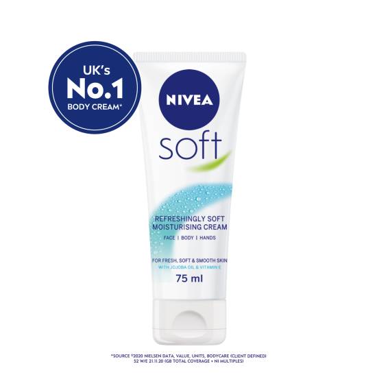 Nivea Soft Moisturiser For Body, Face & Hands (75ml)