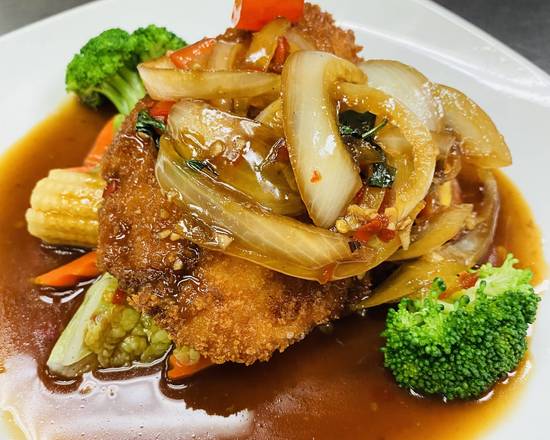 Order Thai Chili Tilapia food online from Kao Thai store, Virginia Beach on bringmethat.com