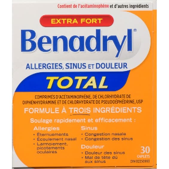 Benadryl Extra Strength Total Allergy & Sinus Capsules (100 g)