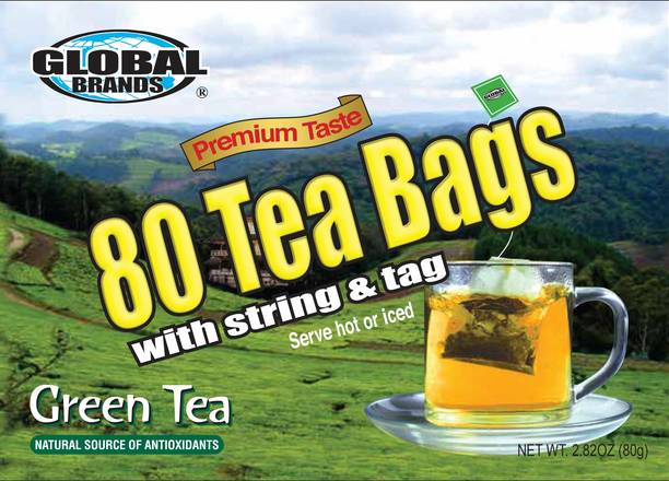 Global Brands Green Tea Bags - 80 ct
