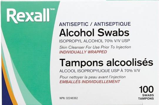 Rexall Antiseptic Alcohol Swabs (100 units)