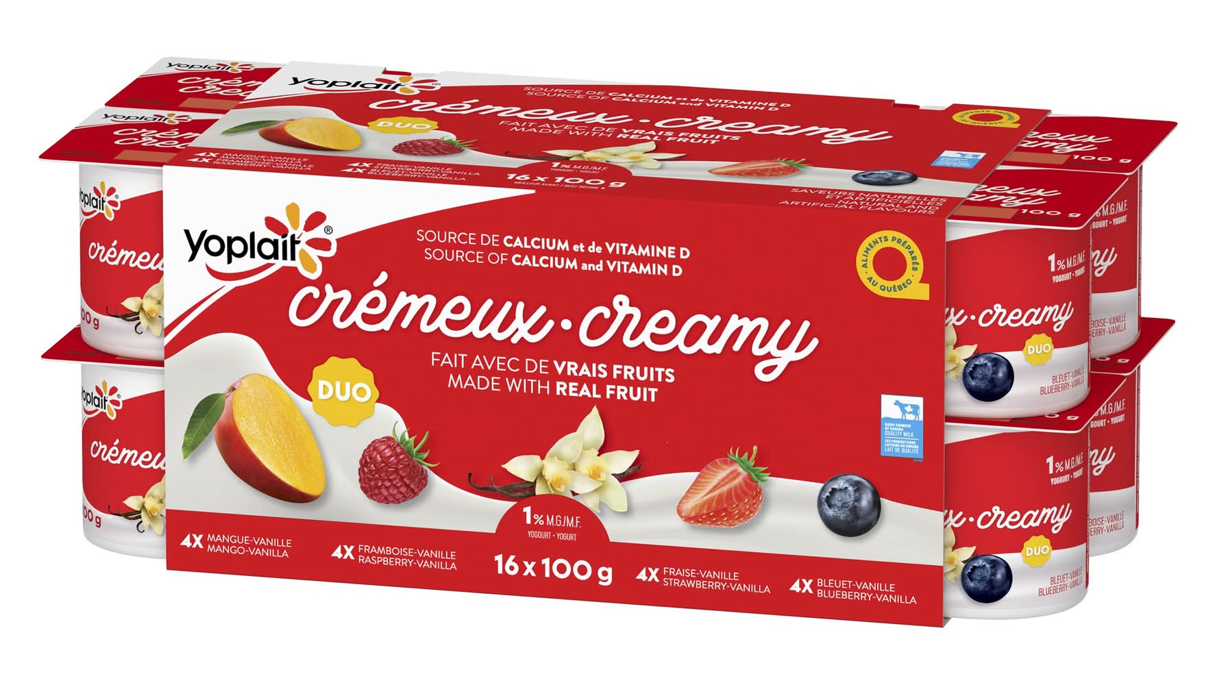 Yoplait Creamy Duo Yogurt, Assorted (16 x 100 g)