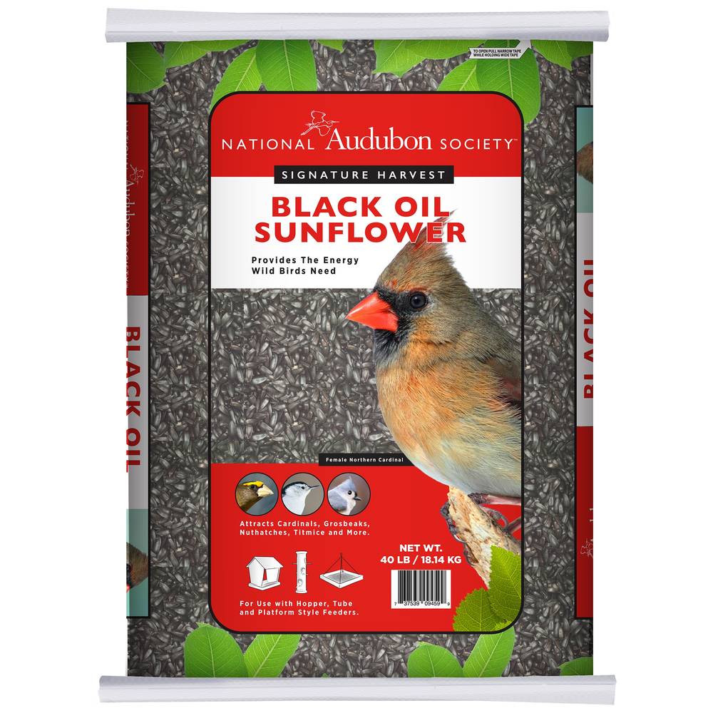 National Audubon Society Black Oil Sunflower Seed Black Oil Sunflower Bird Seed 40-lb | 009459