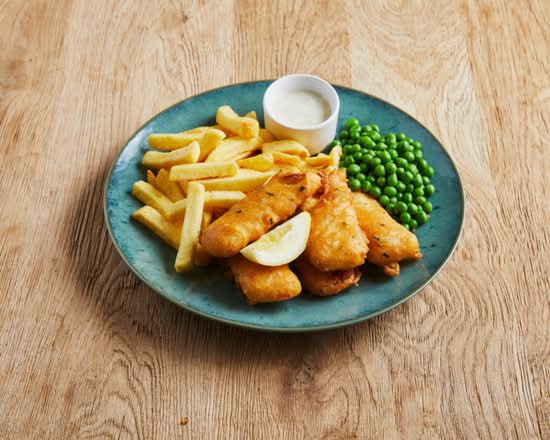 HERB-BATTERED HALLOUMI & CHIPS (V)