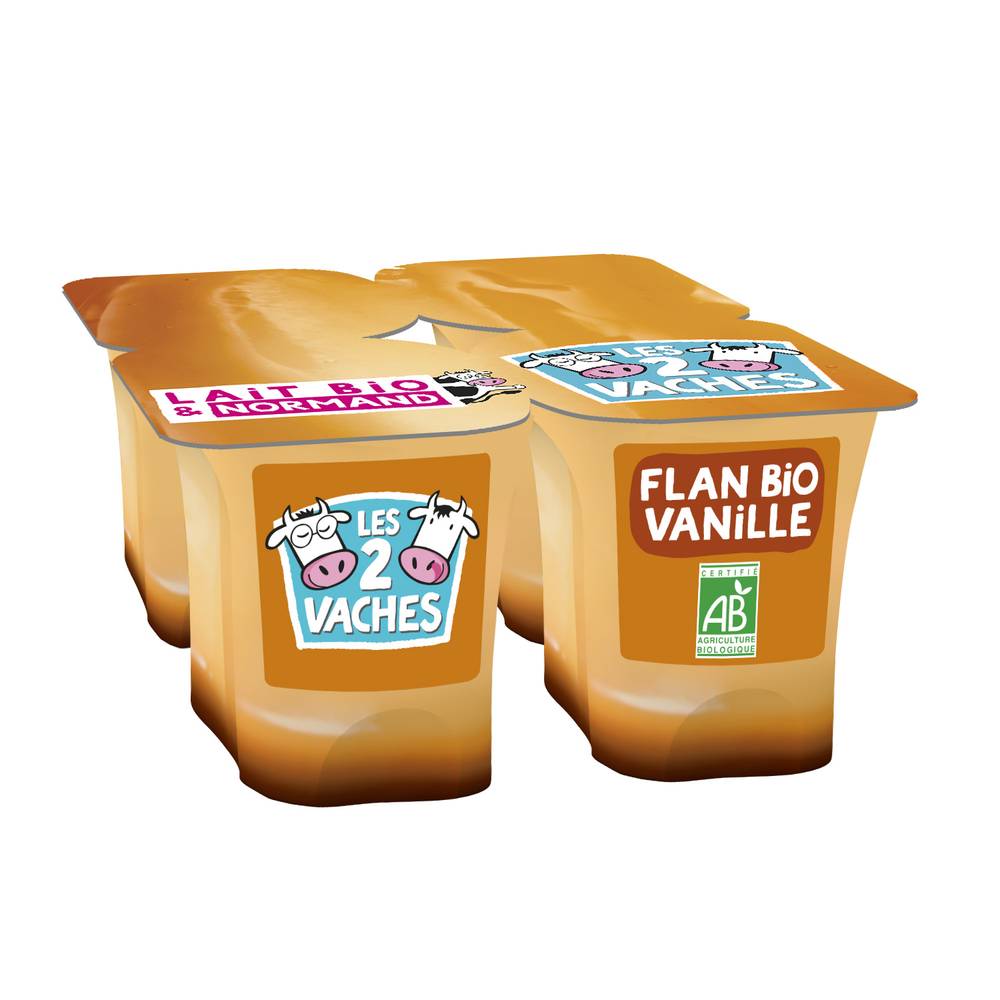 Les 2 Vaches - Flan bio, vanille - caramel (4)