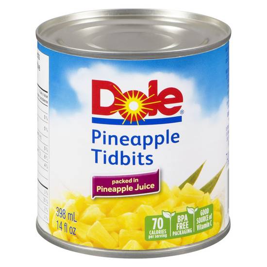 Dole Pineapple Tidbits in Pineapple Juice (398 ml)