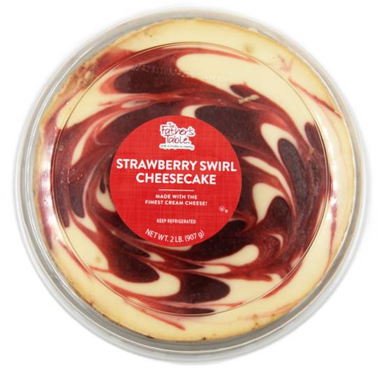 Fathers Table 8" Swirl Cheesecake Strawberry