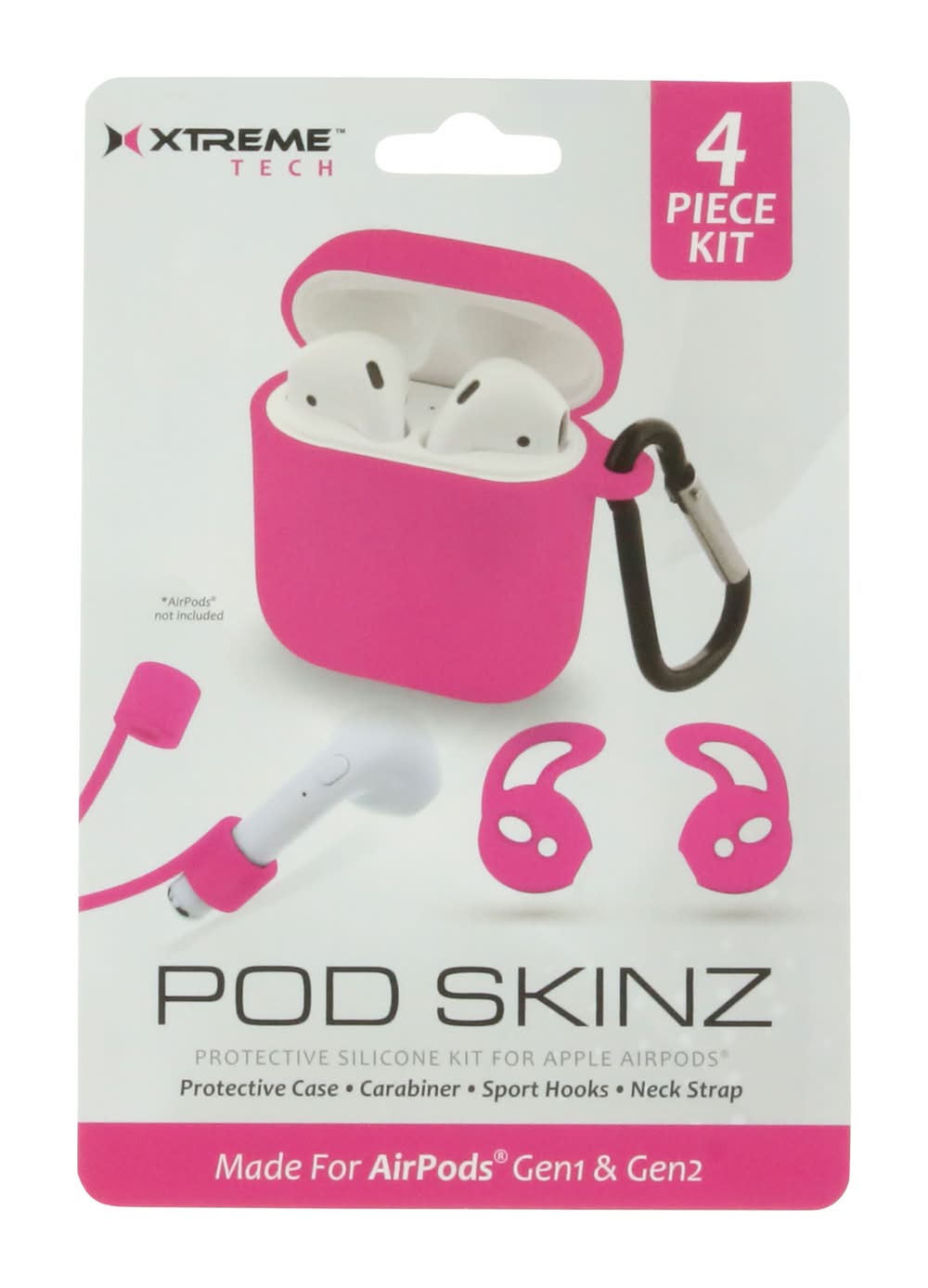 Black Pod Skinz Kit For Airpods® Gen 1 & 2 Pink